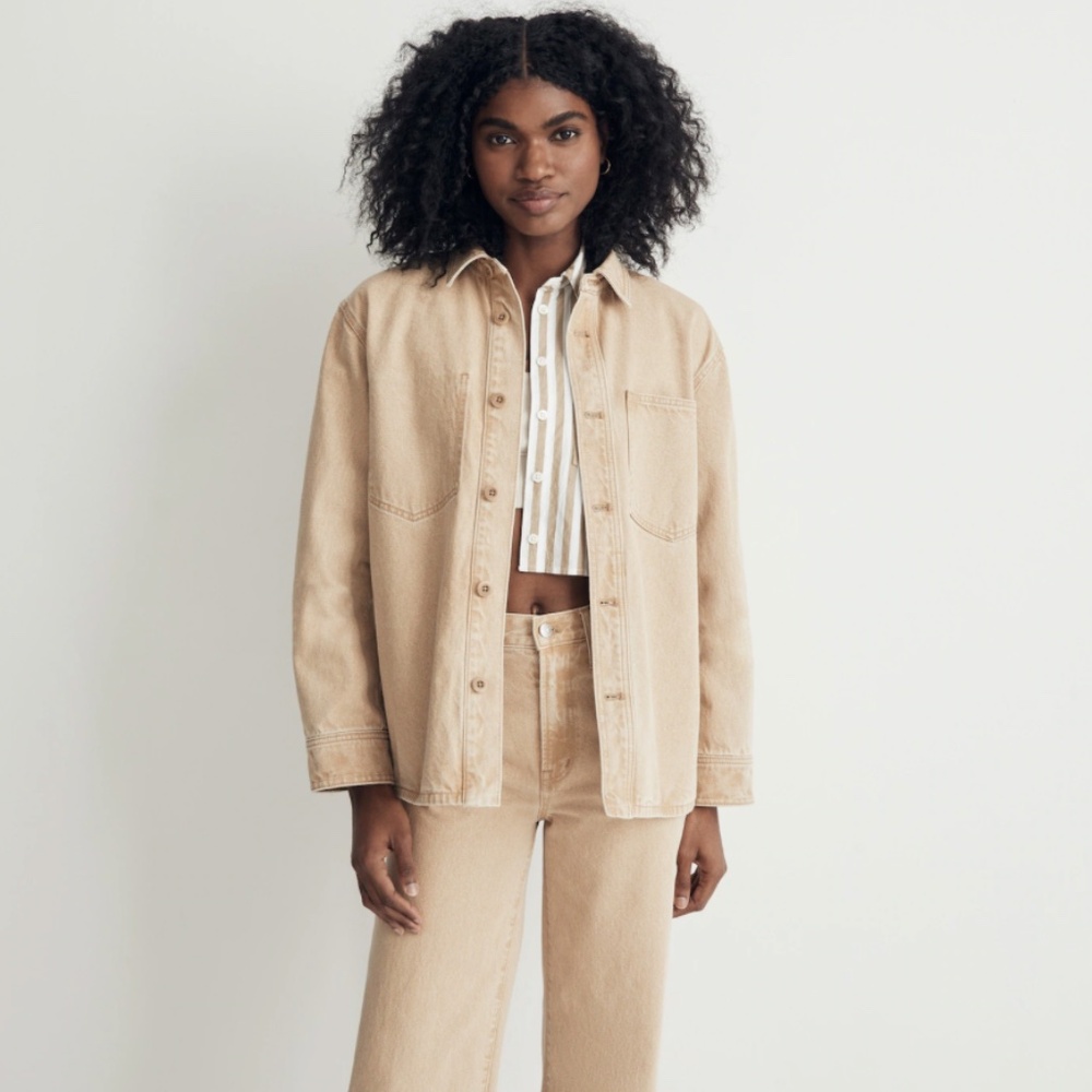 NWT Madewell Denim Shirt-Jacket: Botanical Yarn-Dye Edition, size Medium or XL